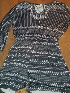 Black and white printed romper